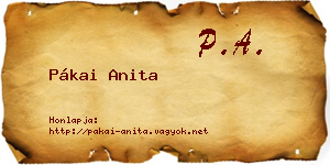 Pákai Anita névjegykártya